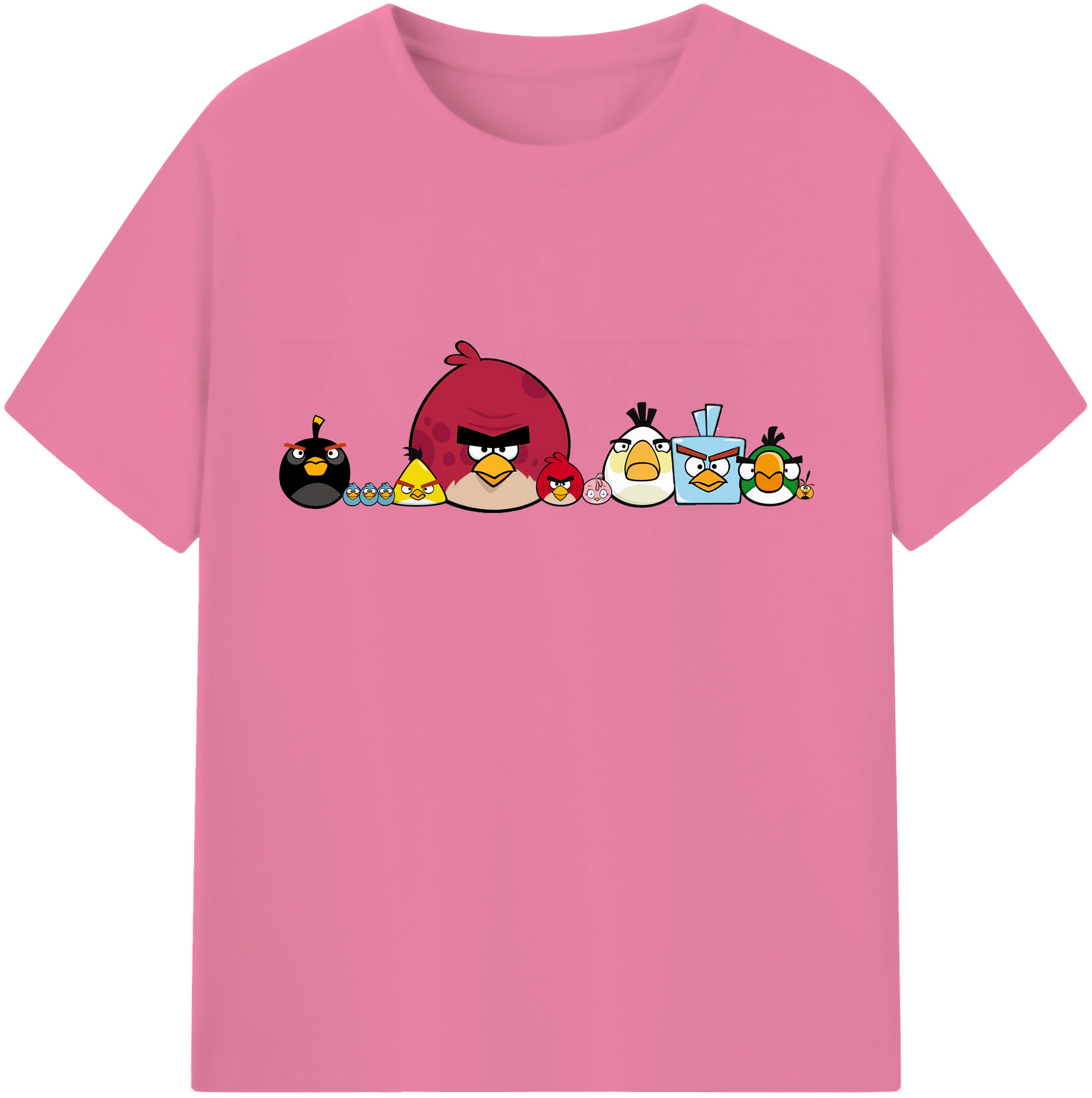 （画像用） Angry Birds アングリーバード 綿100％半袖Tシャツ（フロントプリント）